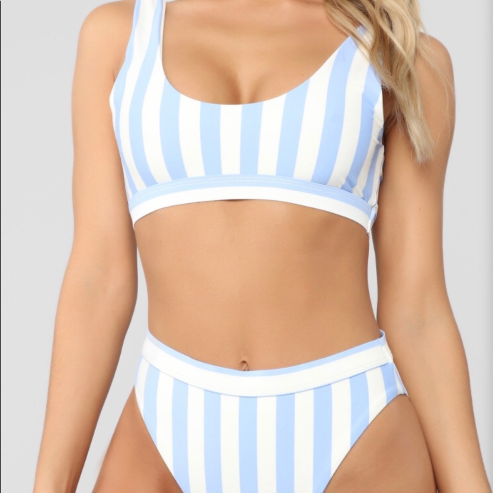 Fashion nova Madrid stripe high leg bikini